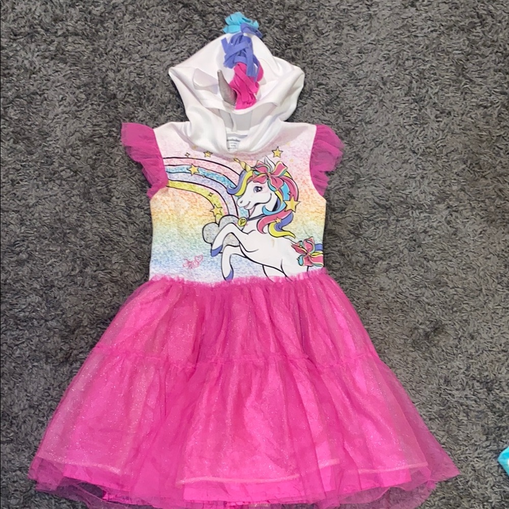Nickelodeon Pink Unicorn Costume with Rainbow Accents